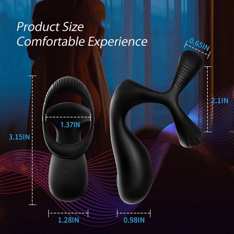 Prostate Massager Vibrating Triple Ring Penis Ring