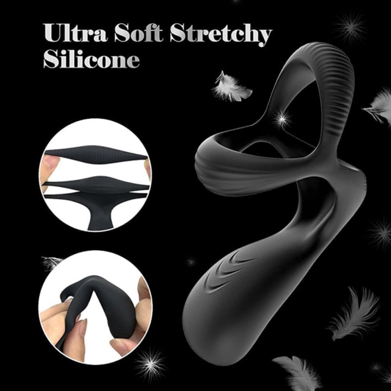 Prostate Massager Vibrating Triple Ring Penis Ring