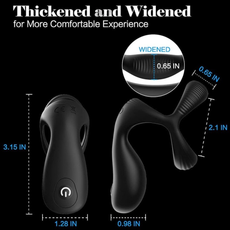 Prostate Massager Vibrating Triple Ring Penis Ring