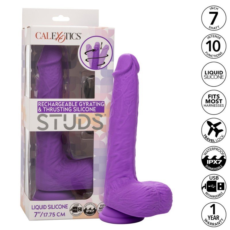 CalExotics Silicone Studs Gyrating & Thrusting Vibrator