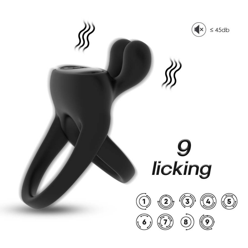 Silicone Penis Ring with Rabbit Ear Flapping Stimulator for Stronger Erections2