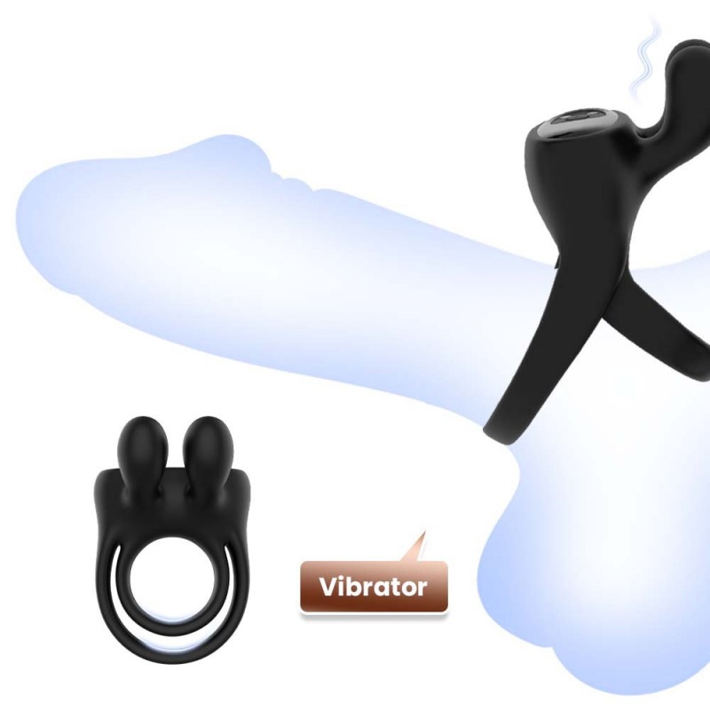 Silicone Penis Ring with Rabbit Ear Flapping Stimulator for Stronger Erections1
