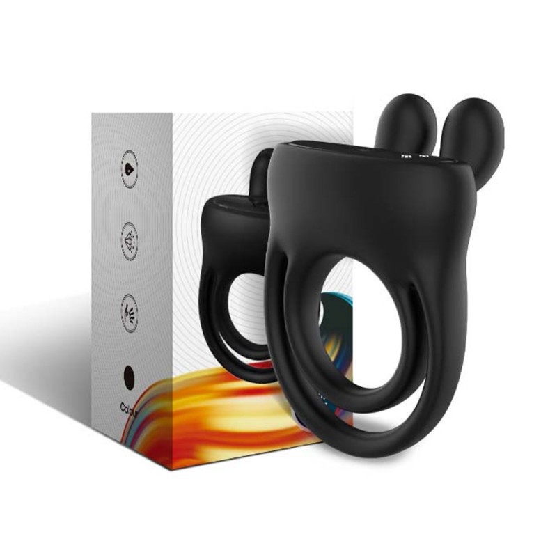 Silicone Penis Ring with Rabbit Ear Flapping Stimulator for Stronger Erections4