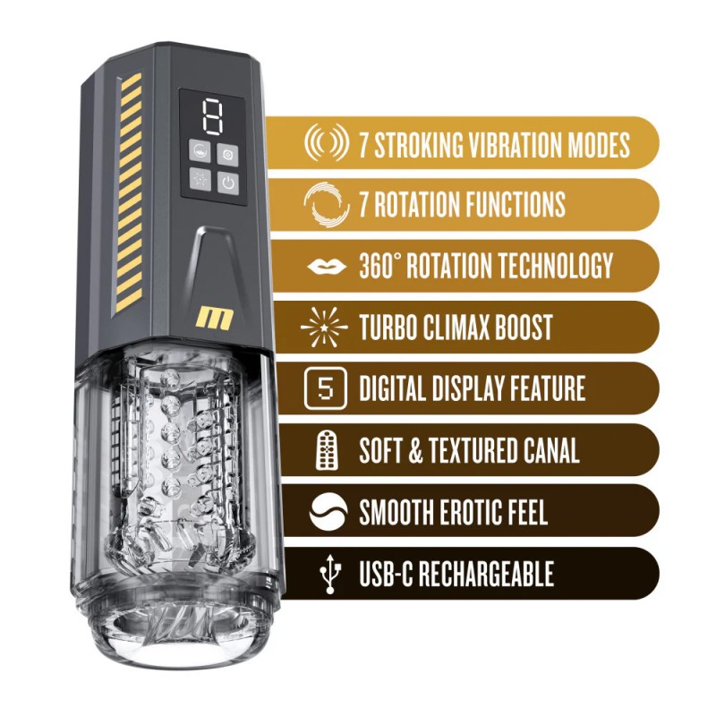 M For Men SpinMaster Pro Vibrating Stroking Automatic  Masturbator