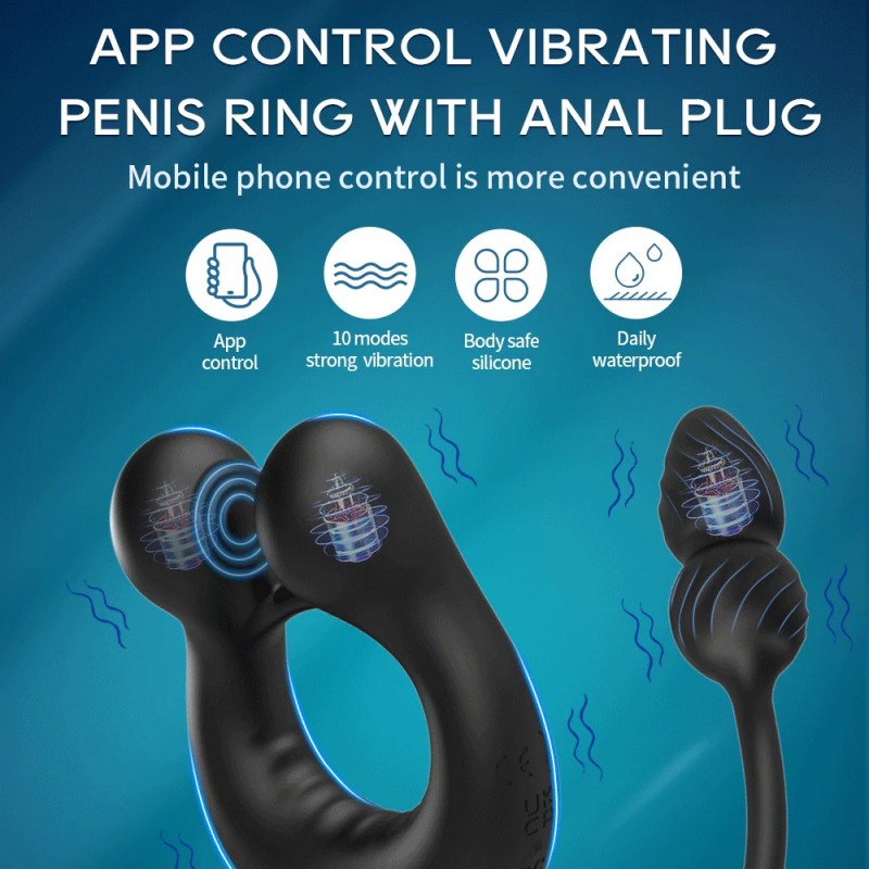 Prostate Massager Vibrating Cock Ring Sex Toys For Men