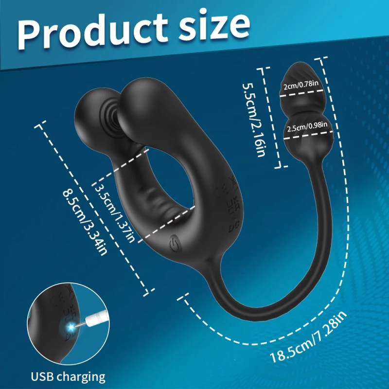 Prostate Massager Vibrating Cock Ring Sex Toys For MenProstate Massager Vibrating Cock Ring Sex Toys For Men