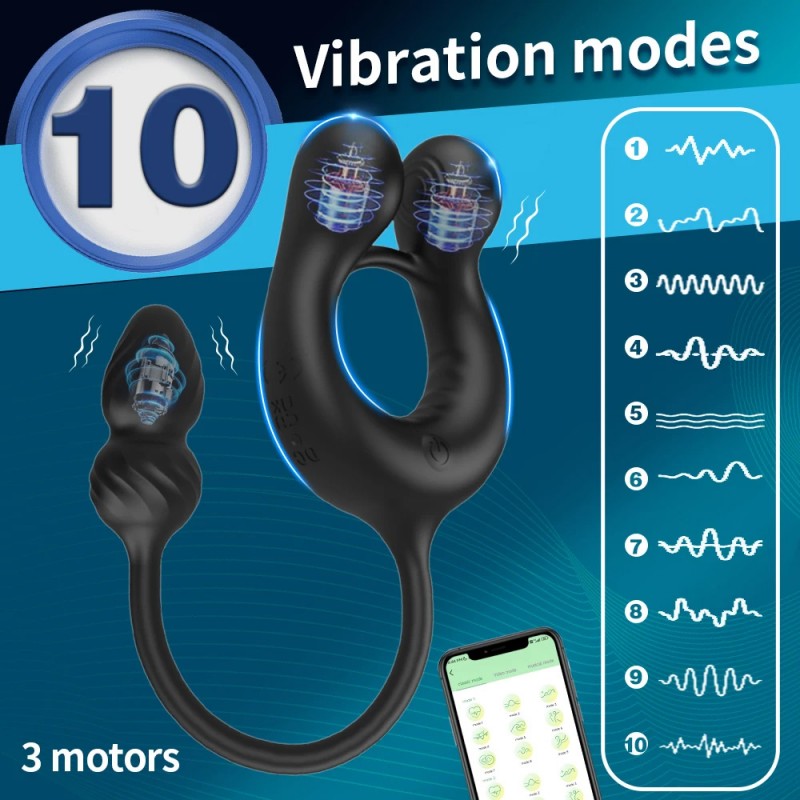 Prostate Massager Vibrating Cock Ring Sex Toys For Men