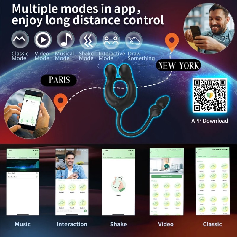 Prostate Massager Vibrating Cock Ring Sex Toys For Men