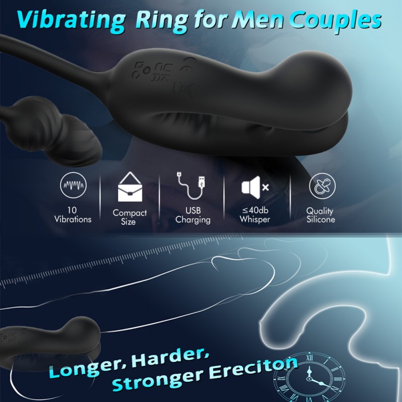 Prostate Massager Vibrating Cock Ring Sex Toys For Men