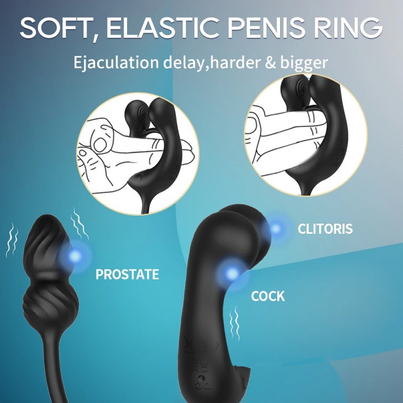 Prostate Massager Vibrating Cock Ring Sex Toys For Men
