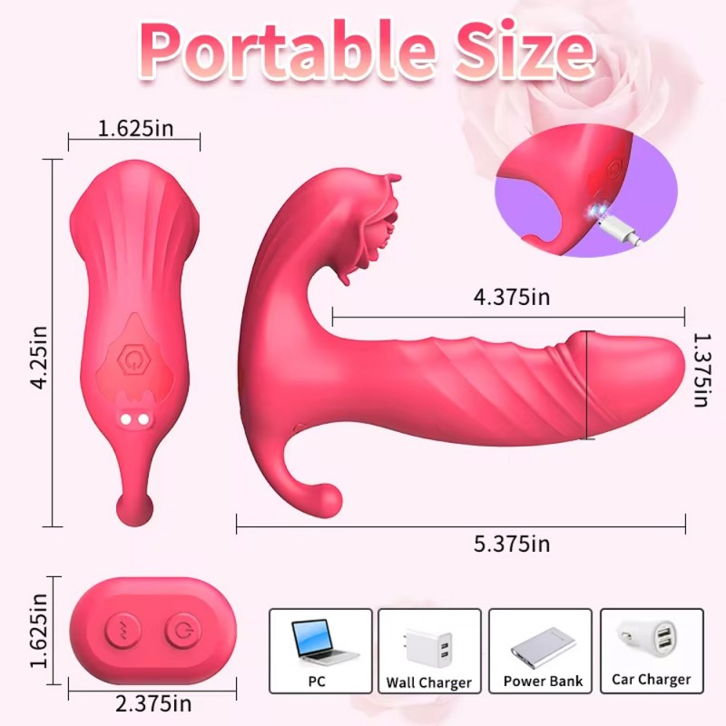 3 in 1 Thrusting Wearable Vibrator Clitoral & Anal Stimulator with Remote6