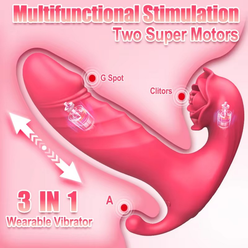 3 in 1 Thrusting Wearable Vibrator Clitoral & Anal Stimulator with Remote1