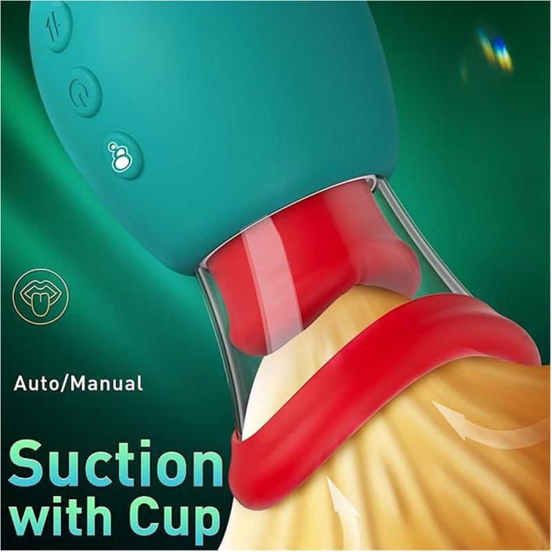 Cherry Big Mouth Sucking Tongue Nipple Massager