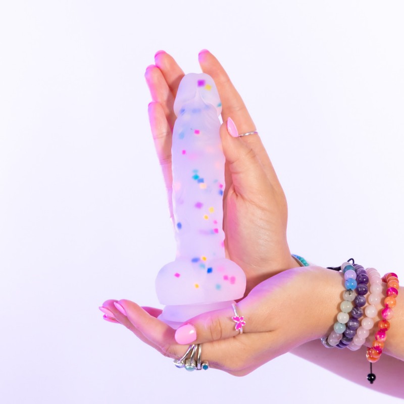 Natalie's Toy Box Cock-A-Palooza Confetti Silicone Suction Dildo