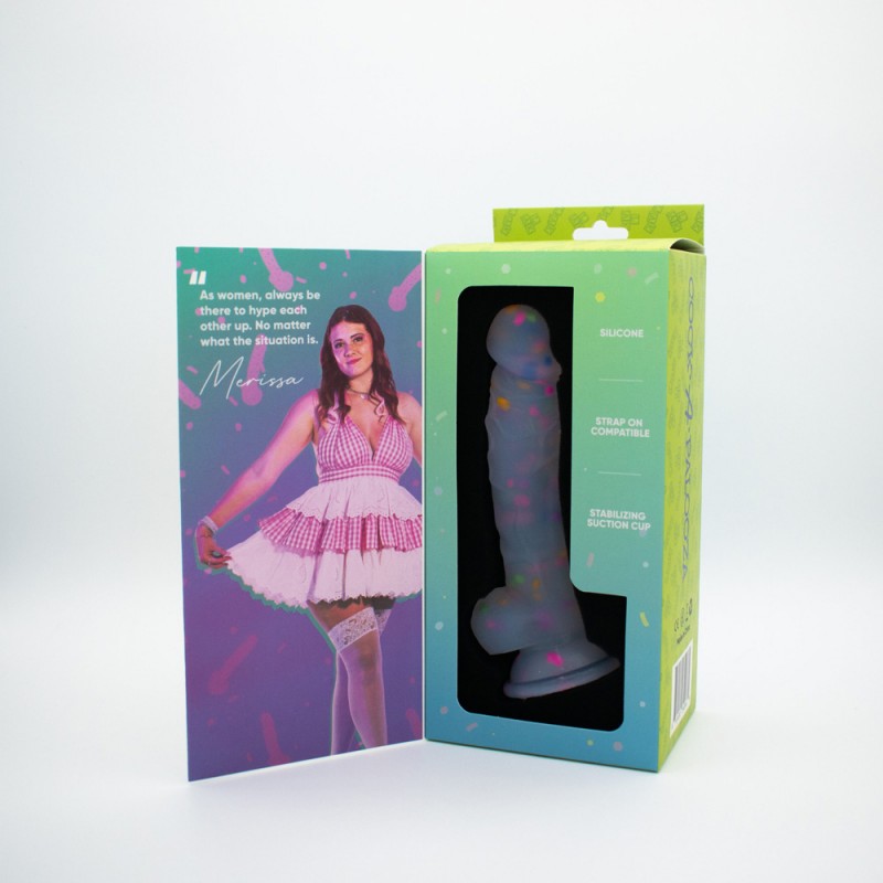 Natalie's Toy Box Cock-A-Palooza Confetti Silicone Suction Dildo