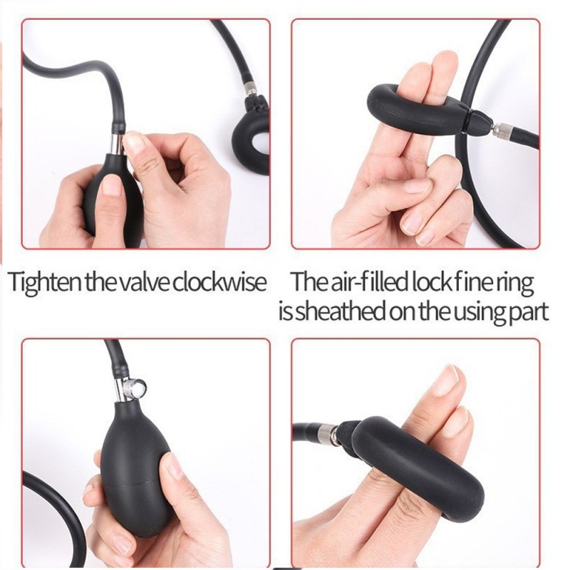 Inflatable Anal Plug with Penis Ring Silicone Scrotum RestraintsInflatable Anal Plug with Penis Ring Silicone Scrotum Restraints