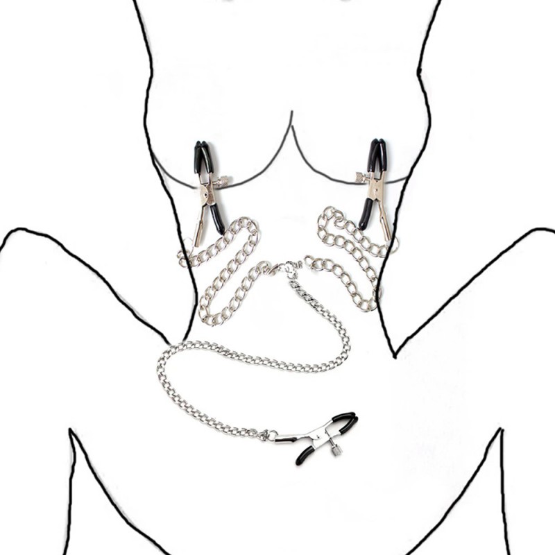 Adjustable Nipple & Clit Clamps with Chain5