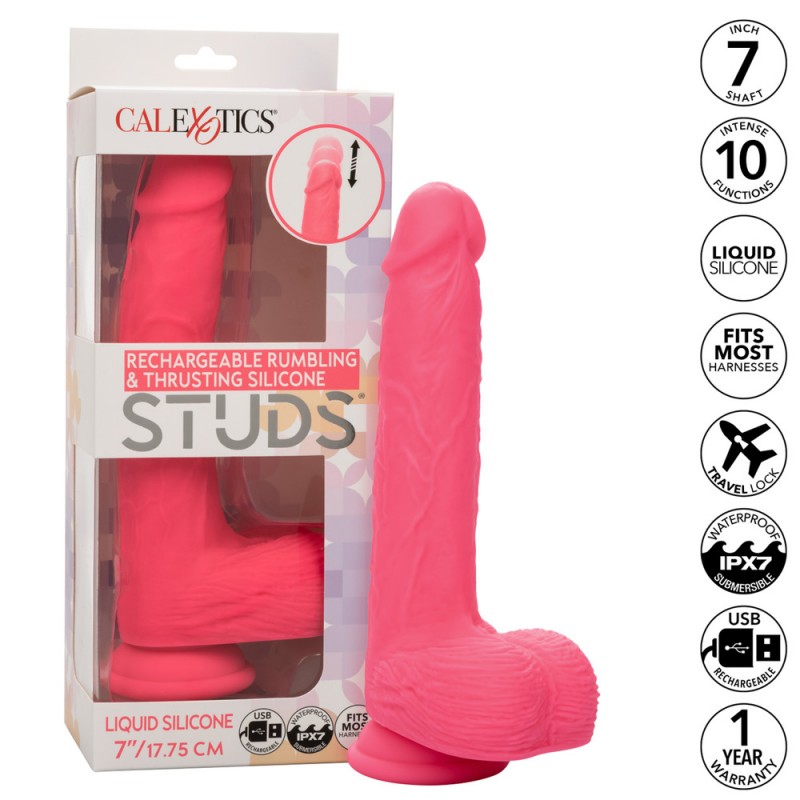 CalExotics Studs Rumbling & Thrusting Dildo with Suction Cup3