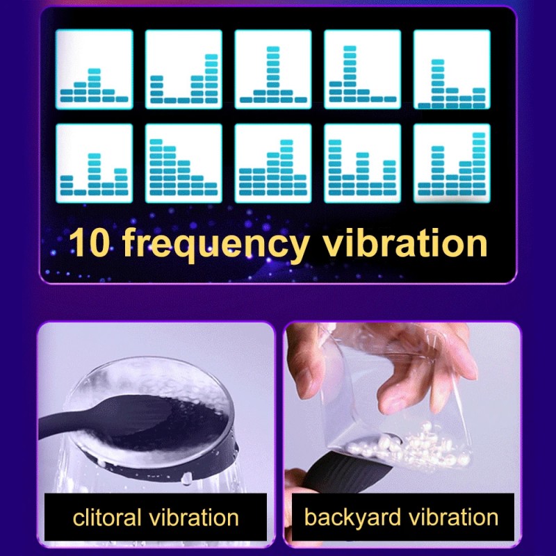 Vibrating Cock Ring Balls Massager Butt Plug Locking Couple Vibe