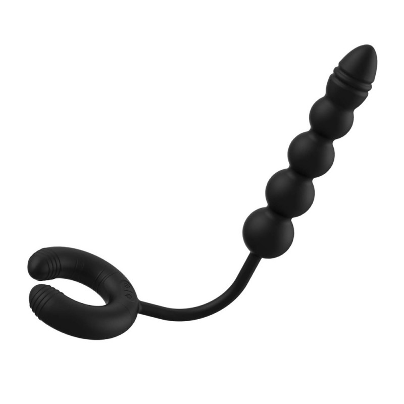 Nasstoys Atomic Dual Exciter Cock Ring with Vibrating Anal Beads