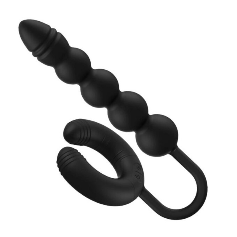 Nasstoys Atomic Dual Exciter Cock Ring with Vibrating Anal Beads