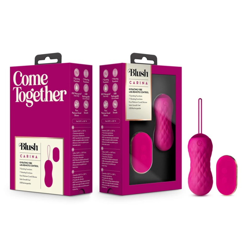 Blush Carina Rotating & Vibrating Egg Vibrator with Remote Control