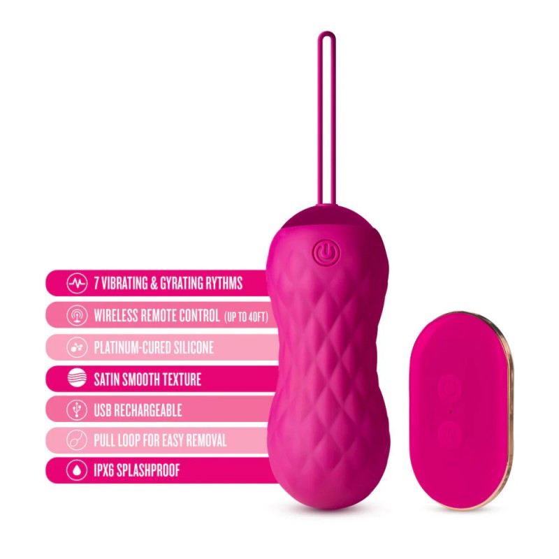 Blush Carina Rotating & Vibrating Egg Vibrator with Remote Control1