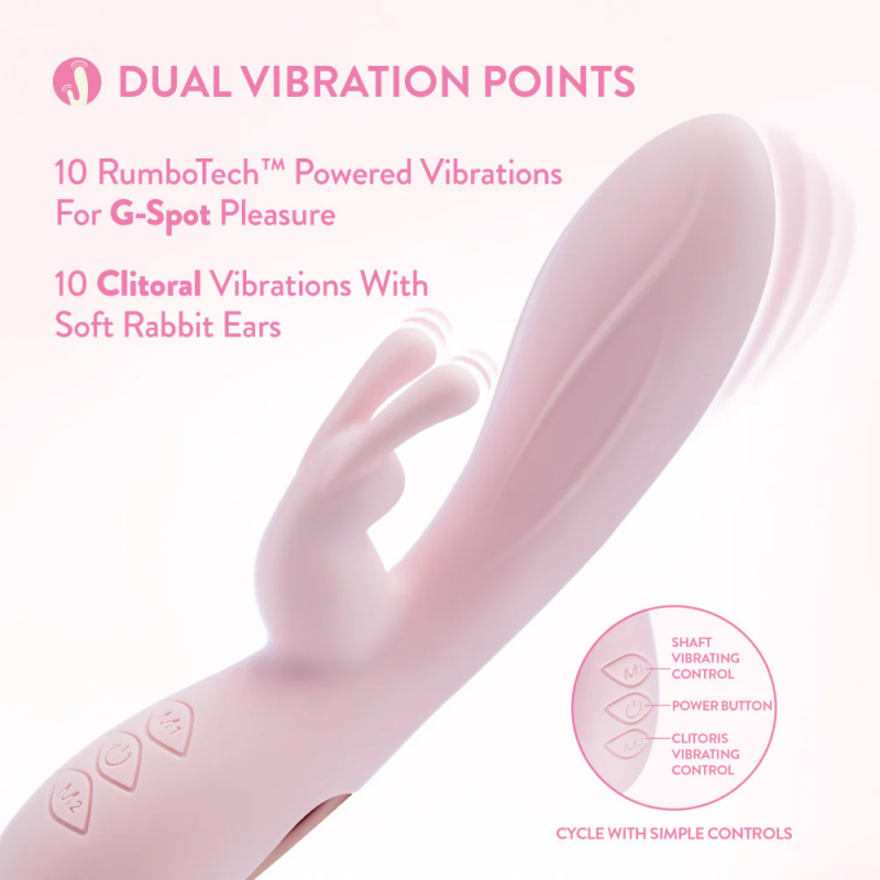 Blush Morgan Rabbit Vibrator with RumboTech Technology4