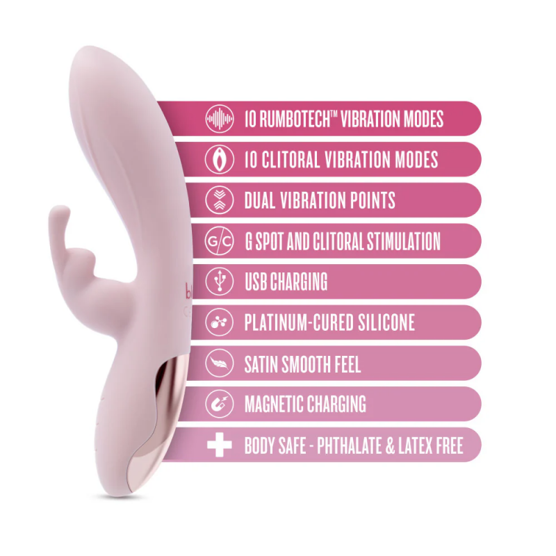 Blush Morgan Rabbit Vibrator with RumboTech Technology3