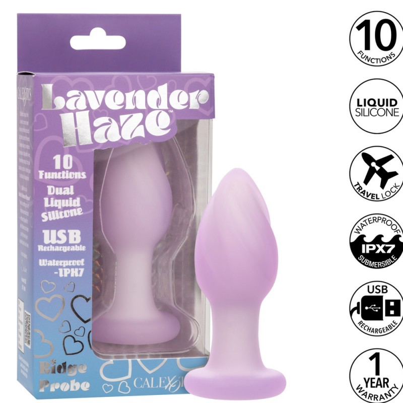 CalExotics Lavender Haze Vibrating Butt Plug Ridge Probe