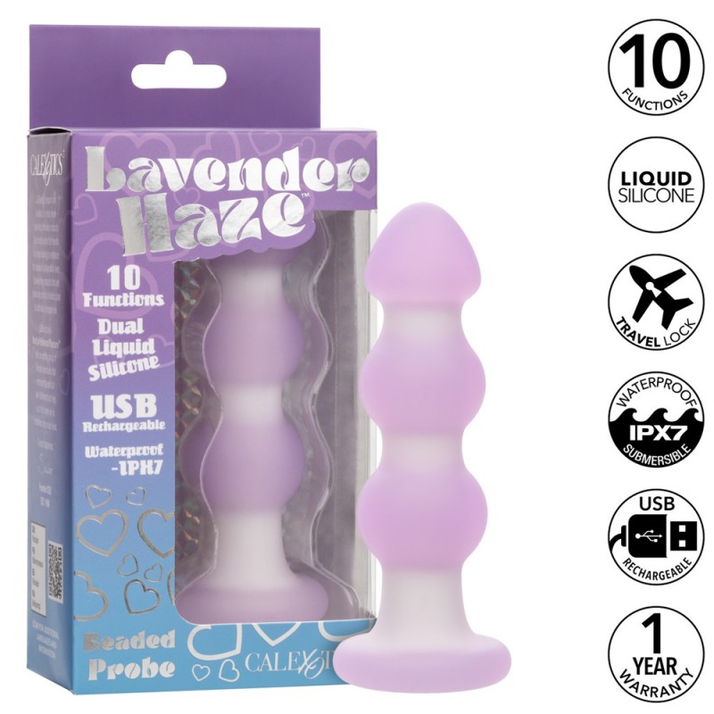 CalExotics Lavender Haze Beaded Probe Anal Bead Butt Plug