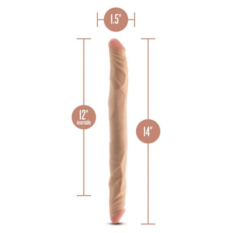 Blush Dr. Skin Plus 14 Inch Extra Long Double-Ended Dildo