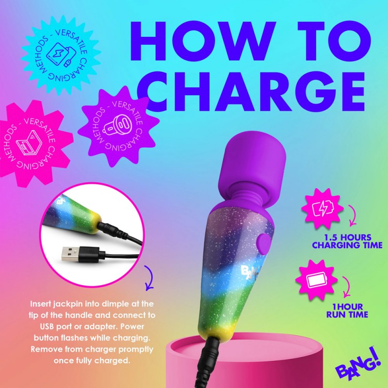 Bang! Rainbow Mini Powerful Silicone WandBang! Rainbow Mini Powerful Silicone Wand