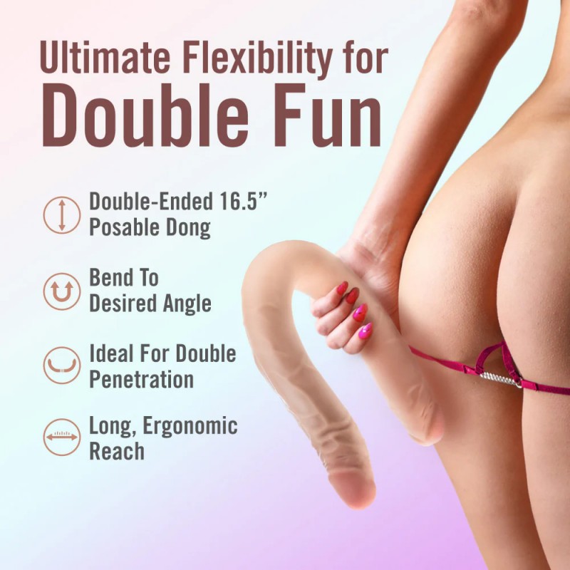 Blush Dr. Skin Plus 16.5 Inch Double Dong–Extra Long Double-Ended Dildo