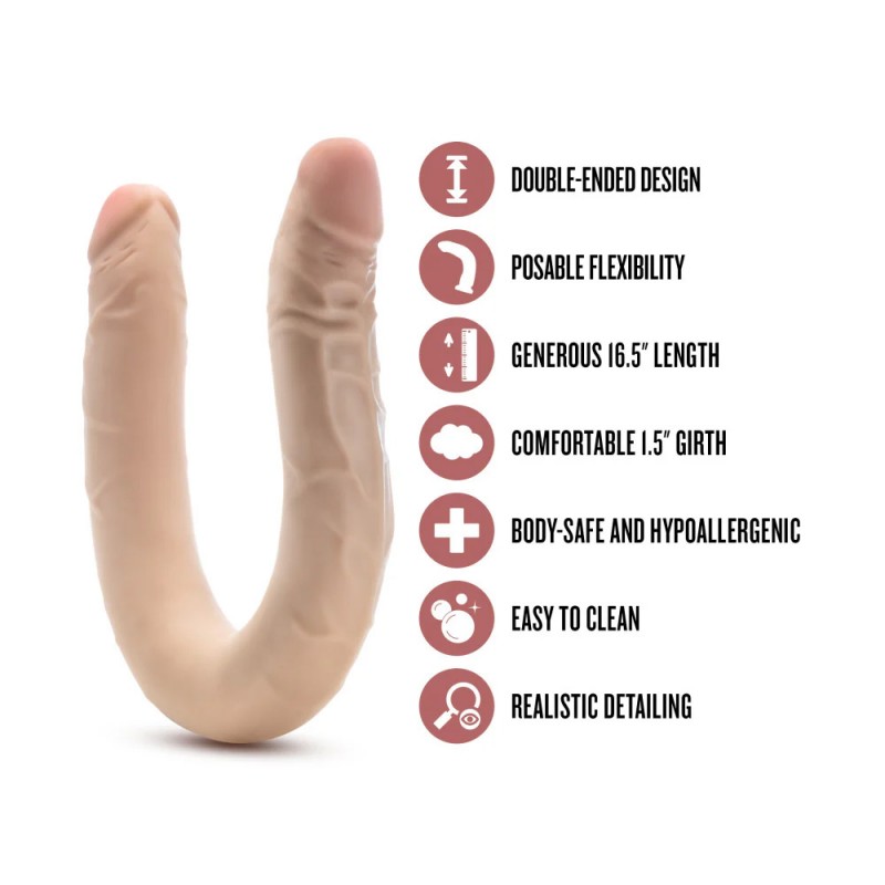 Blush Dr. Skin Plus 16.5 Inch Double Dong–Extra Long Double-Ended Dildo