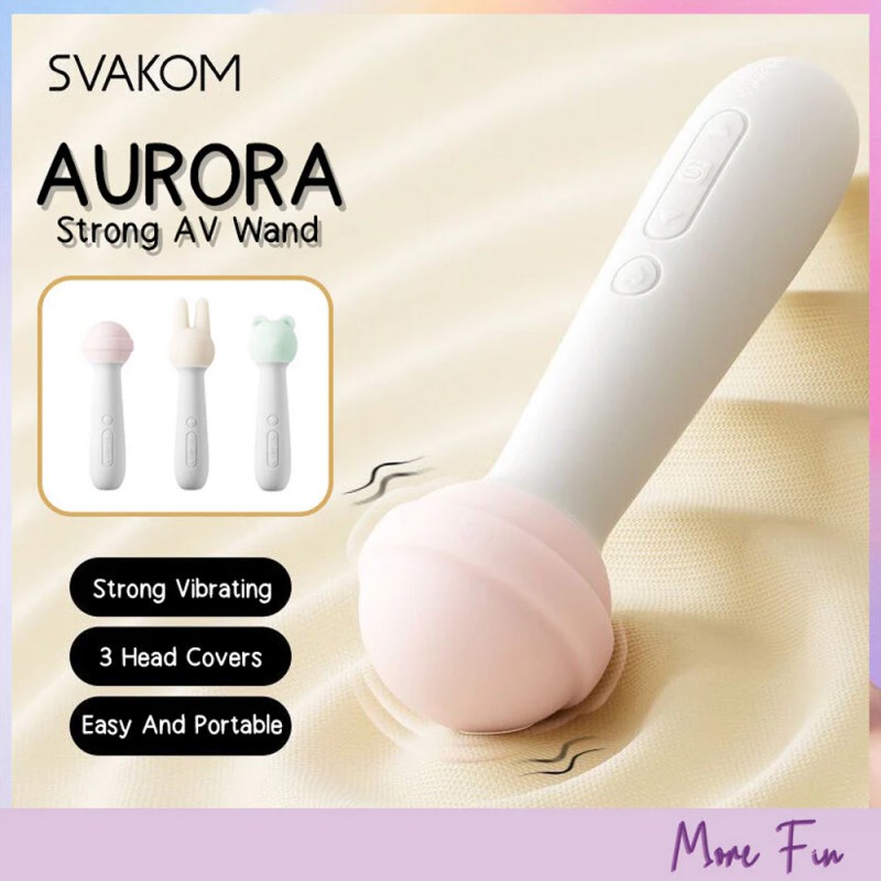 Svakom Aurora AV Wand Massager with 3 Head Covers4