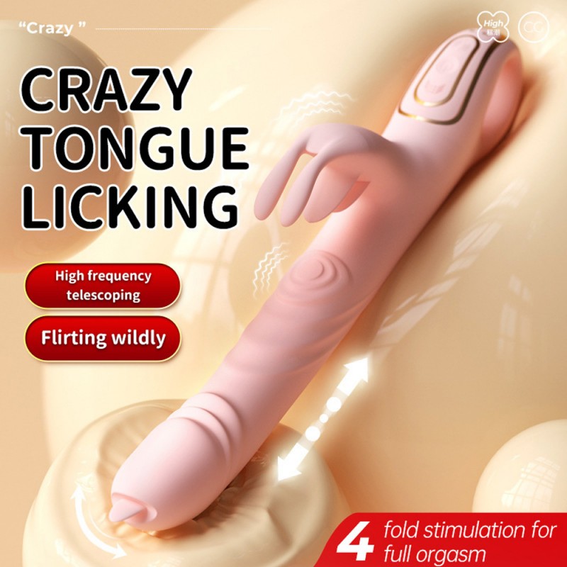 Tongue Licking Rabbit Thrusting Vibrator Clitoral Stimulator3