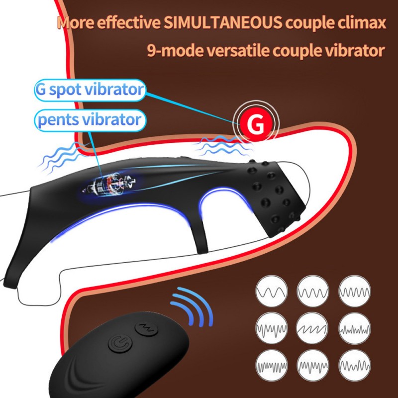 Vibrating Triple Cock Ring Couples Vibrator with Remote Control1