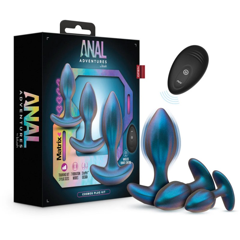 Blush Cosmos Vibrating Anal Plug Training Kit with Remote