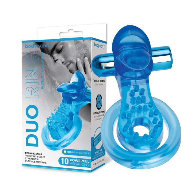 Bodywand Vibrating Cock Ring with Clit Stimulator Tickler