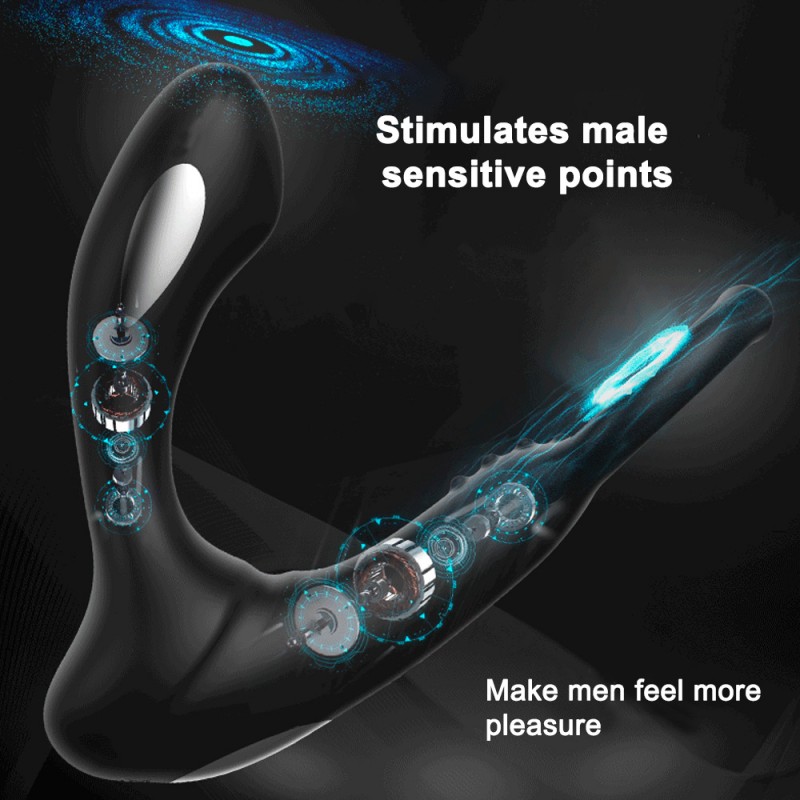 Electric Shock Prostate Massager Vibrating Cock Ring with Remote4