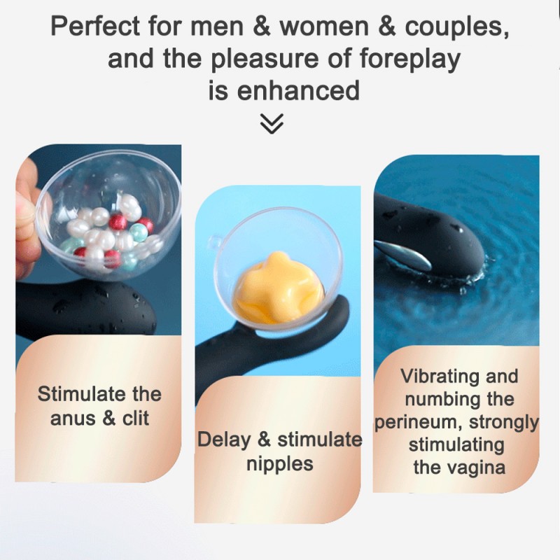 Electric Shock Prostate Massager Vibrating Cock Ring with Remote3