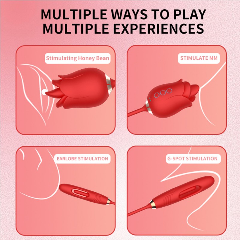 Rose Toys Female Double Headed Slap Vibration