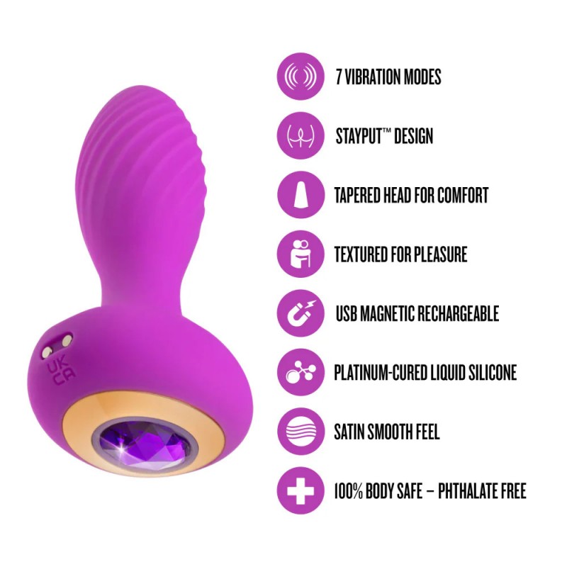 Blush Oh My Gem Charm Gem Base Vibrating Butt Plug