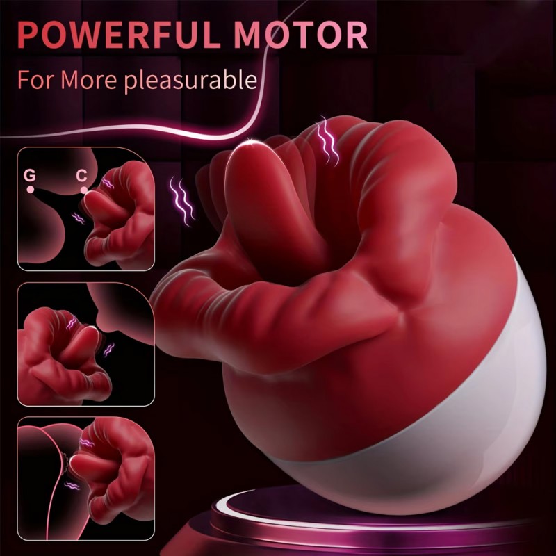 Rose Clit Tongue Licking Vibrator G-spot Stimulator3