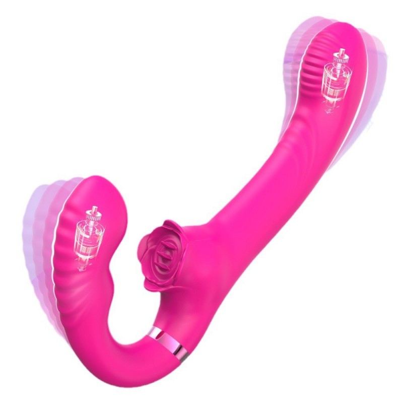 Strapless G-spot Vibrator Tongue Licking Clit Stimulator with Remote