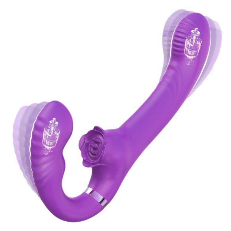 Strapless G-spot Vibrator Tongue Licking Clit Stimulator with Remote6