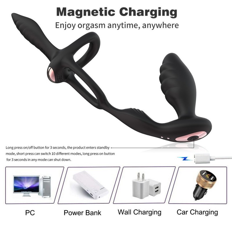 Vibrating Penis Ring & Anal Plug Vibrator with App Control6
