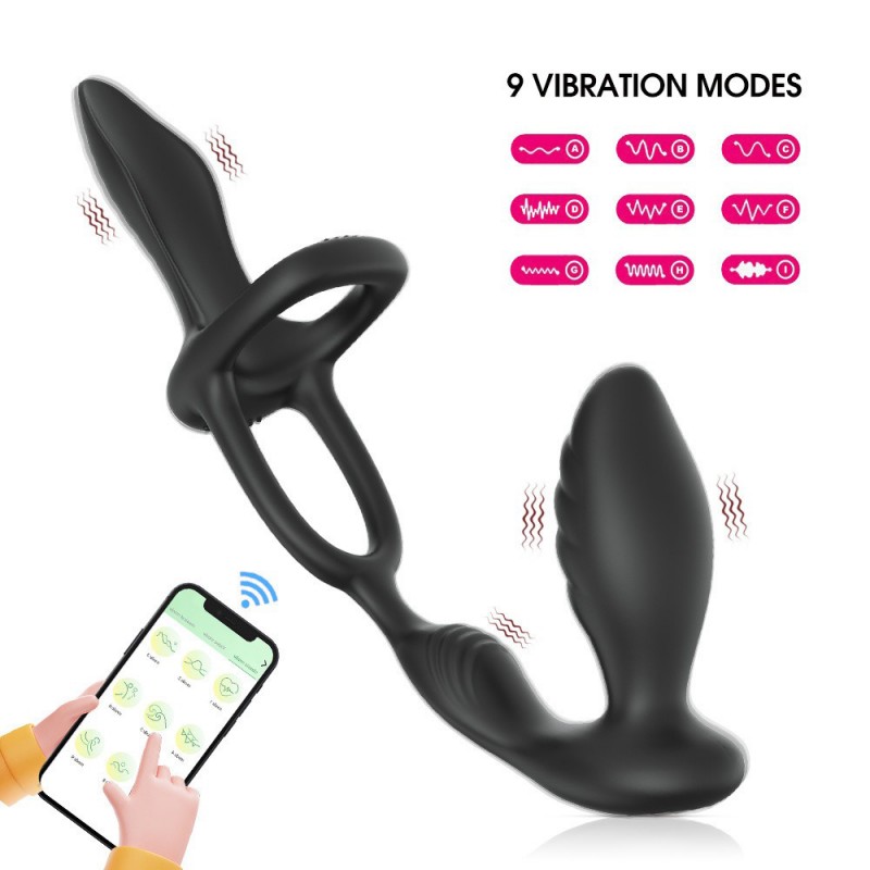 Vibrating Penis Ring & Anal Plug Vibrator with App Control5