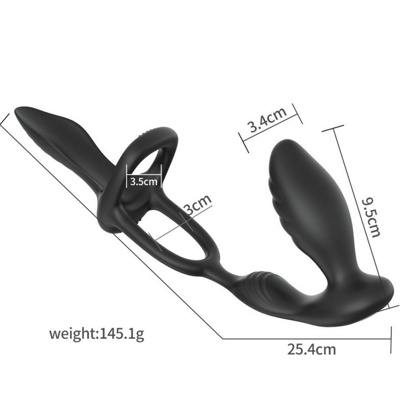 Vibrating Penis Ring & Anal Plug Vibrator with App Control4